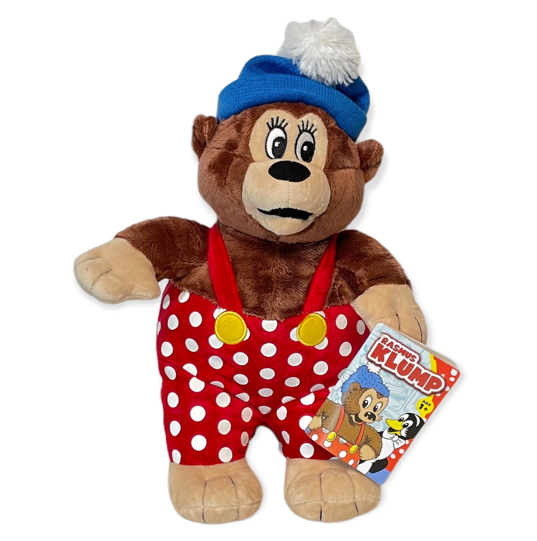 Rasmus Klump bamse fra Barbo Toys med klassisk design, blød plys og de ikoniske røde bukser med hvide prikker.