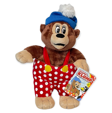 Rasmus Klump bamse fra Barbo Toys med klassisk design, blød plys og de ikoniske røde bukser med hvide prikker.