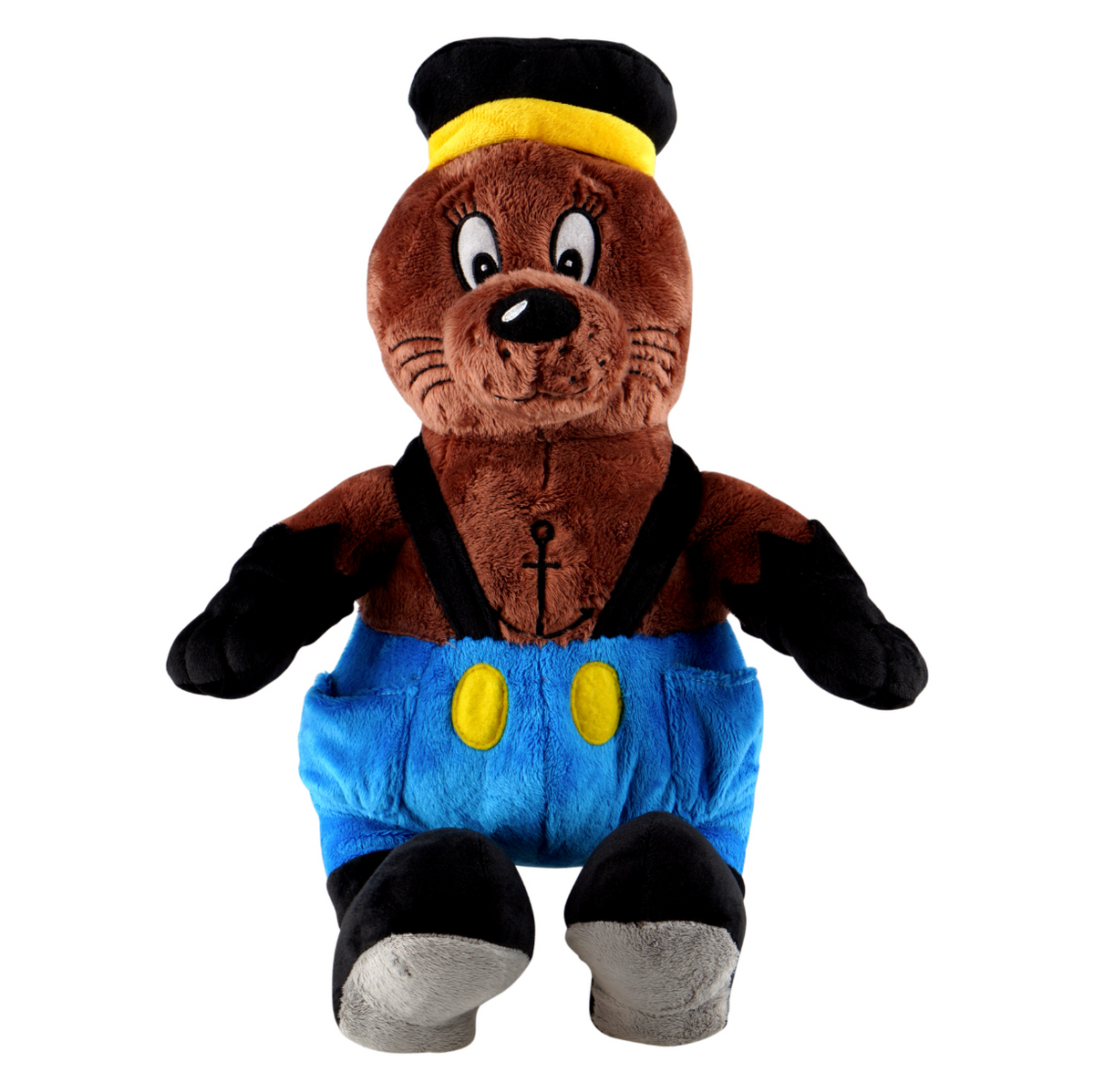 Rasmus Klump bamse i blød plys, klassisk krammebamse med Rasmus Klumps velkendte sømandstøj.