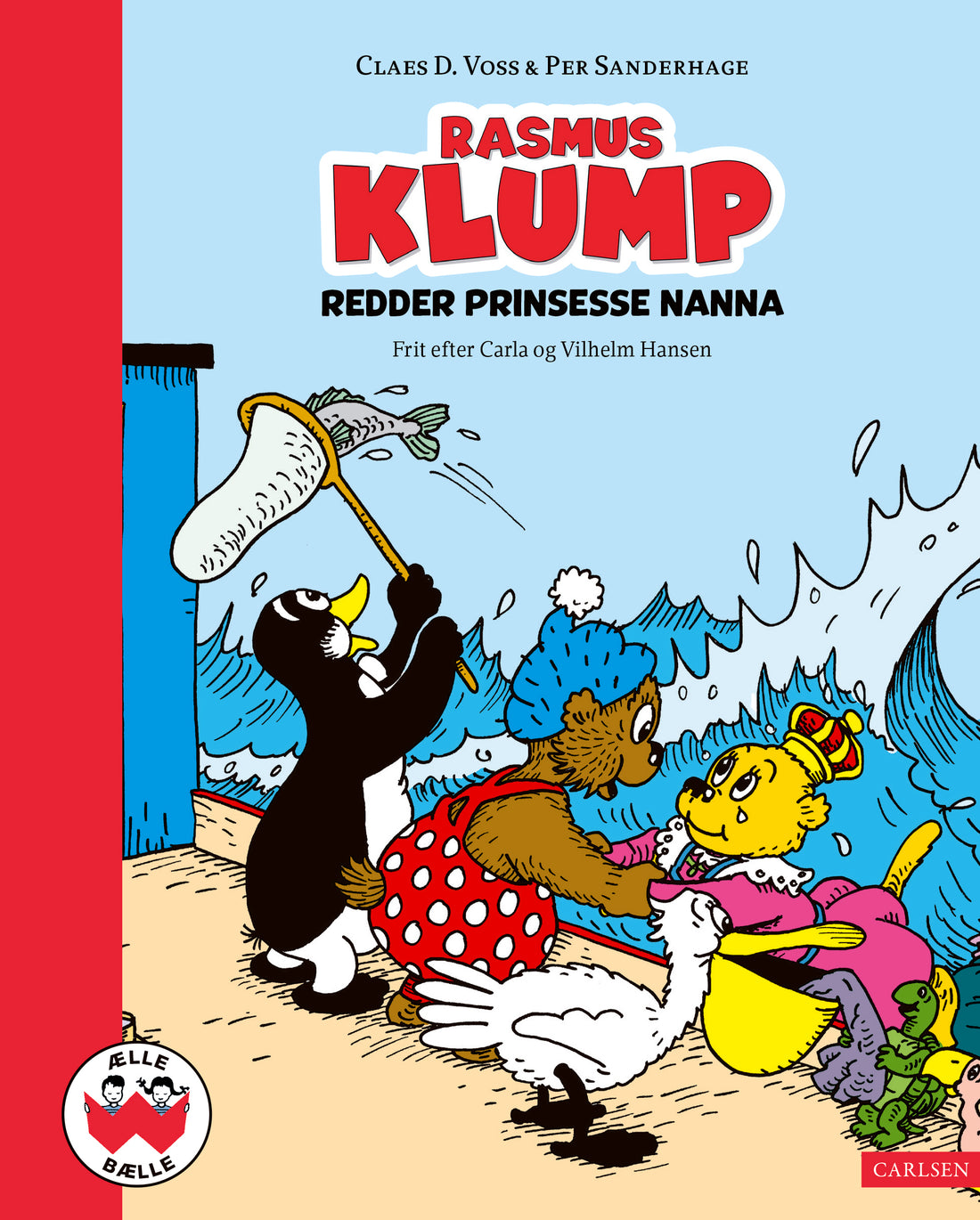 Forside på Rasmus Klump Redder Prinsesse Nanna, klassisk børnebog om eventyr, venskab og en spændende redningsaktion til søs.