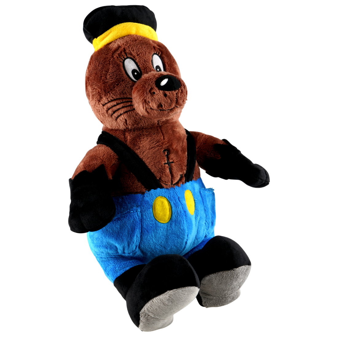 Rasmus Klump bamse i blød plys, klassisk krammebamse med Rasmus Klumps velkendte sømandstøj.