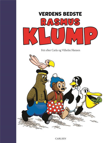 Børnebogen Verdens Bedste Rasmus Klump med de klassiske figurer Rasmus Klump, Mille, Pingo, Pelle og Skildpadden fra det elskede Rasmus Klump-univers